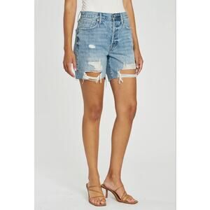 Pistola Devin High Waist Cutoff Denim Mom Shorts